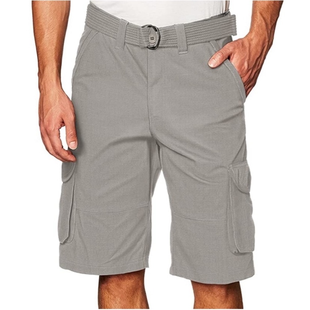 Southpole‎ Men's Belted Cargo Utility Short Light Gray Cotton Size 36